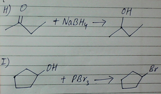 - OH & NaB Hy > I) BY + PB