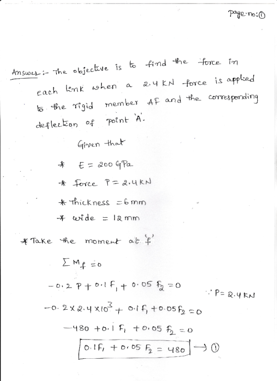 page no:0 Ansuoeh objective is tfind he o in each k shen a 2 y kN -force is appled o the gid member AF and the cerrespending