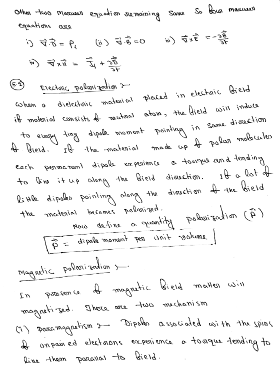 Ottustwo Maxu euaion semaini ng Sams manal cquations 5-2 Electaic polani zodion placad in electunic Gieid oham a dielectunic