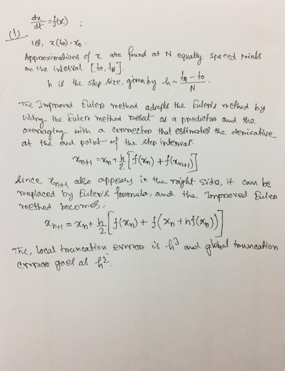 U lee, x(to) -Ho Approoximations of a are found at N equally spaced points an the interval [to, ANJ.. h is the step size, giv