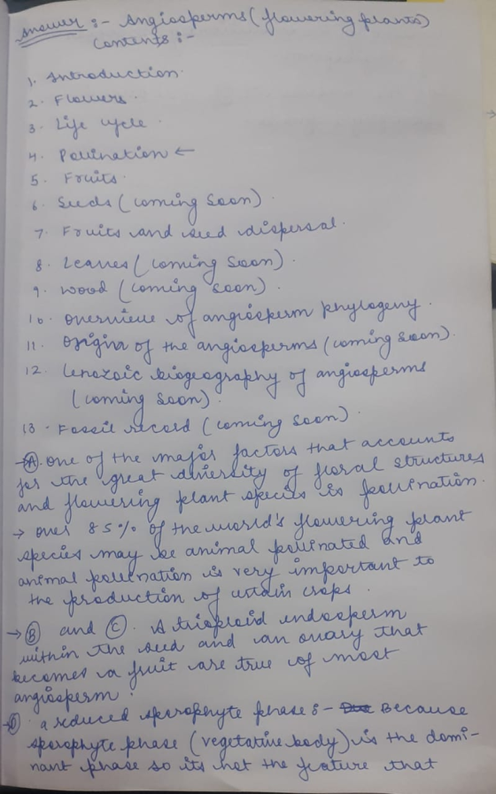 snemen ma wer & Angiosperms (flowering plants) - contents :- 1. Introduction. 2. Flowers 3. Life wycle 4. Peminationt 5. Fru