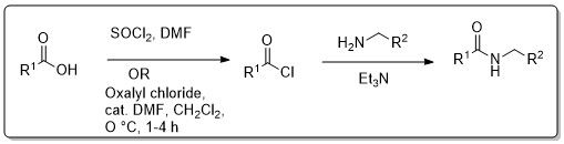 SOCI, DMF HNR - EIN RAN R1OH RICI OR Oxalyl chloride, cat. DMF, CH2Cl2 0 °C, 1-4 h