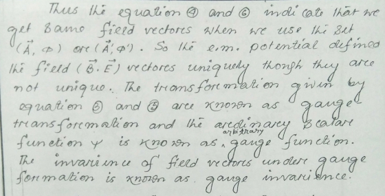 Thus the equation 6 and 6 indicate that we get same field rectores when we use the set CĀ, ®) ore CĂ; 0). So the emo potentia