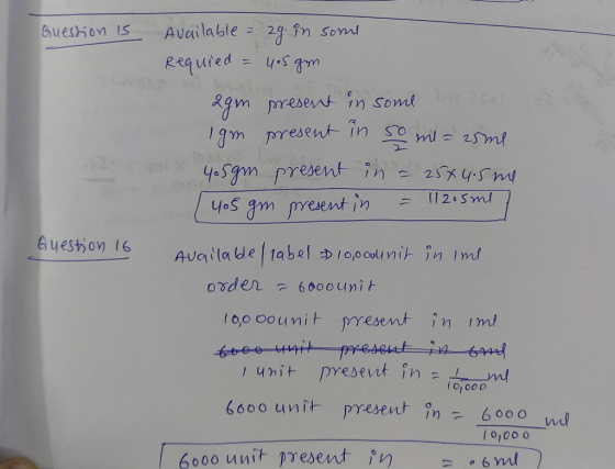 Question is Available = 29. in some Requied = 4.5 gm 2gn present in some ign present in so ml = 25me 4.5gm present in = 25x4.