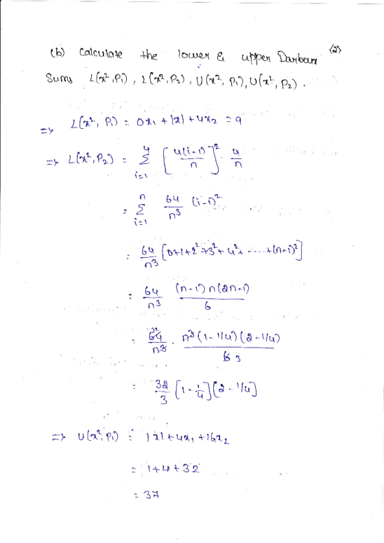 (6) Calculate the lower & upper Dariboun Sumy 1607.P1), 262, Pa), UC3, P.2,064?; P2) tas - 2(x, P.) : 04, +18) +4%2 = => 266