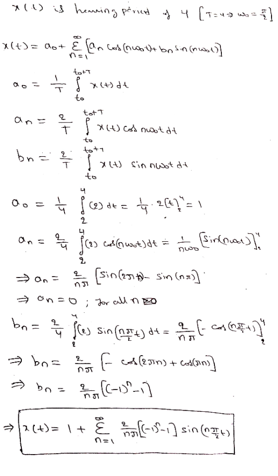 영 | (1) is assins pius is 4 [TH> se xt)= ao+E en tos nott bnSin(nuo) Xit) dt 가 애 ㅜ | A4Cod nuoot dd 에 . Sin nuotdt 야 TD 나 (2