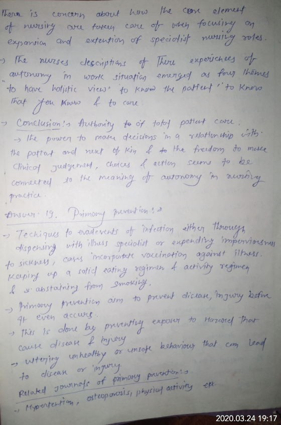 There is concern about how the coase element of nursing are taken care of when focusing on expansion and extention of special