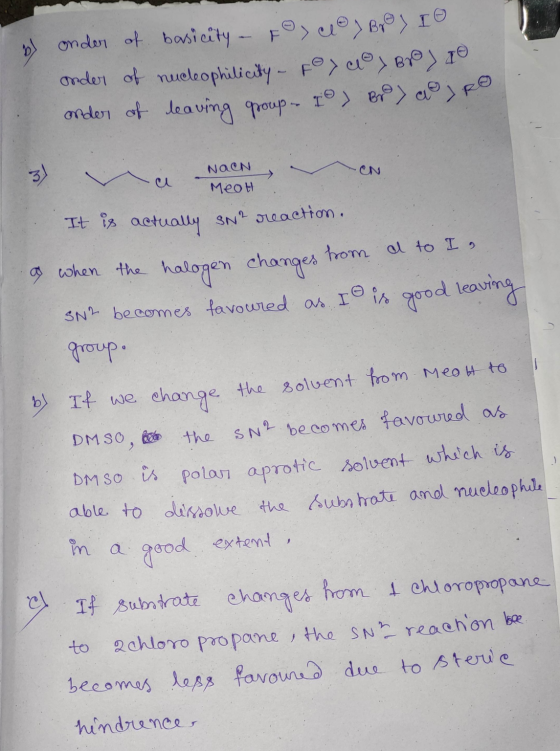 & onder of basicity - rose) Bre) IO onder of nucleophilicity - Fo> co y Broj 10 onder of leaving group. To ) Bro> ao, RO NAON