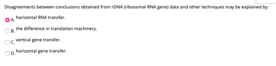 Disagreements between conclusions obtained from rDNA (ribosomal RNA gene) data and other techniques may be explained by A hor
