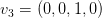 v_{3}=(0,0,1,0)