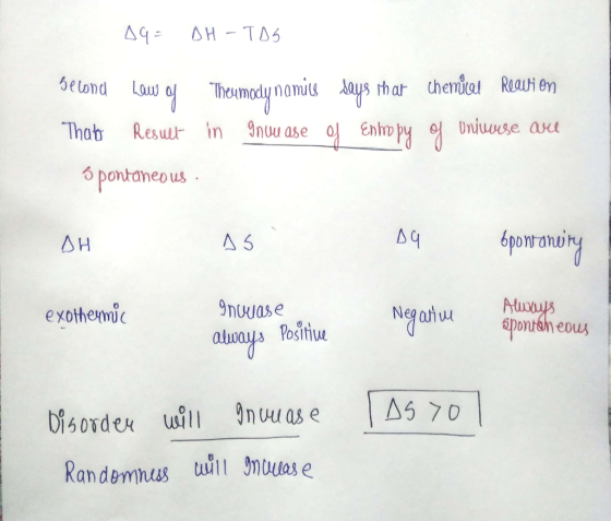 A9 = DH-TDS belond how a Thabo Result o pontaneous Theumocy namics says that chemical reation in gnuu ase of Enho py of Unive