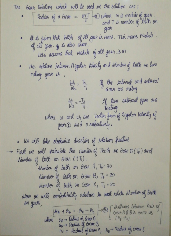 The Gear Rolatien ushich wll le used in the sduluon ane: MTwhere mis modula gean and Tis numler of feth en Raduis a беаи - 2