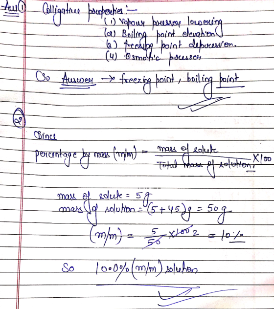 OI Calligatreet þrempehien = (1) мароим Далее _loorina las Boiling point devotion (3freesia boint debucenion, (4) Osmotic be