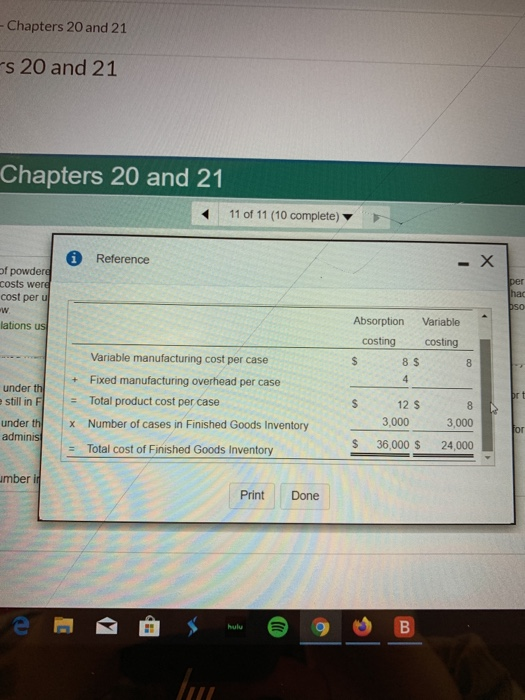 - Chapters 20 and 21 s 20 and 21 Chapters 20 and 21 11 of 11 (10 complete) A Reference of powder costs werd cost per u her la