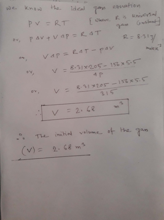 know the ideal gass PV =RT & Where - or port vap = ROT equation R is universal gass Gustant R = 8.313/ - molek on vap=rat par