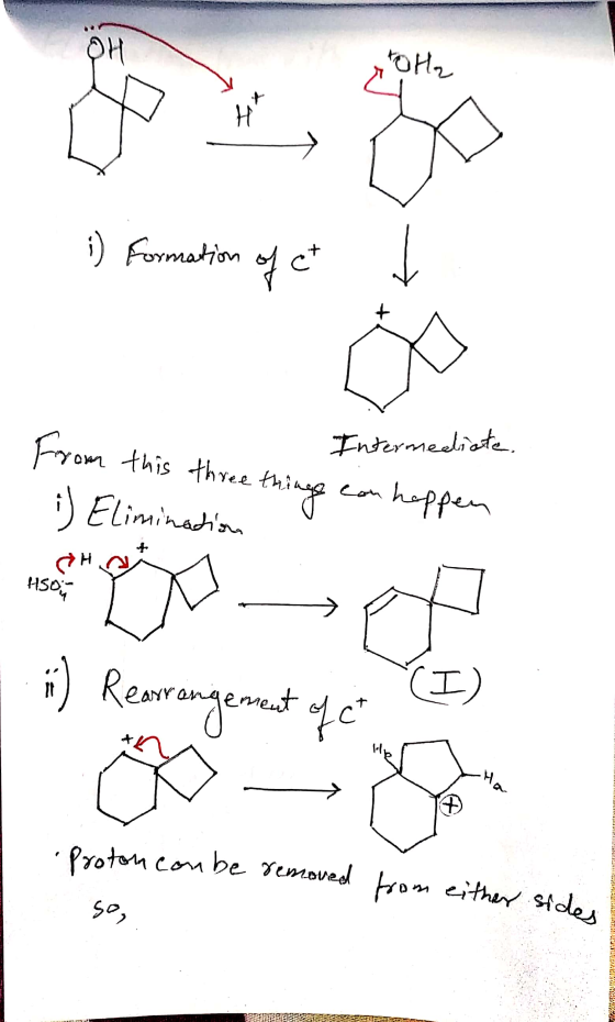 TOH 1) Formation of ct OV L From this three thing can happen Intermediate i) Elimination HSM :) Rearrangement of it (I) 1 Pro