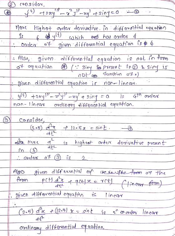© consider, %) 1 2 3 4- x^2-x) - soc 0 —- I Here Highet oseler derivative in differential equation Ils on y(4) which and has
