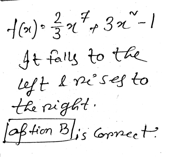 1(0) 3 2 3 r op at 3 x | It falls to the Left & re ses to the right. Lafti tion B is Coppect: