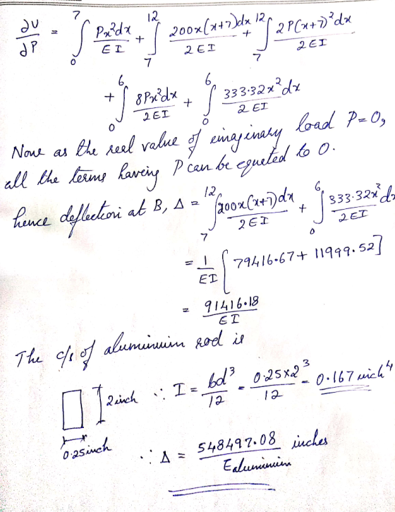 r 2 a EI 2 ET 2EI 2 EI EI ou i spuide 8 333-32x² dx Nove as the reel value of einapinary load P=Og all the terms having P can