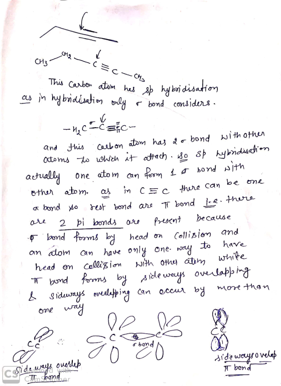 CH2 > CH3 С=С . Cho in CSC there can This carbon atom his sp hybridisation as in hybridisation only r bond considers. - H₂ ca