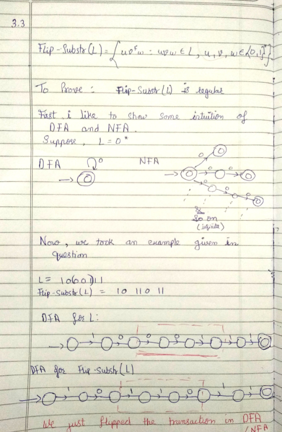 33 Flip-Substr(L) = { ust w w w EL, u, v, we long To prove: Flip- Substr (L) is regular First i like to show some intuition D