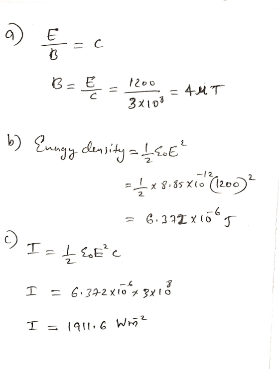 1200 3x103 ) Enngy densidy aĻíɛ“ -12 X 8,85 X10 = 6.371 x (6 J = 6:372 X10x 3X10 = 1911,6 Wrñ?