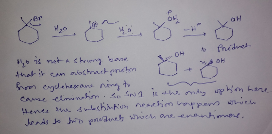 bH OH 11 Prodnet Ho is not a strong bone , A OH that it can abstract proton L ļ & from cyclohexane ning to cause elimination.