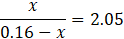 = 2.05 0.16 - x