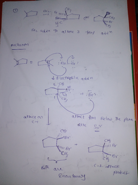 ore H₂ B , Br MUCH; hun Bo HC Bor adau to al kene is trany addin mechanh & Electrophilic adan 2 CH attack on attack like from