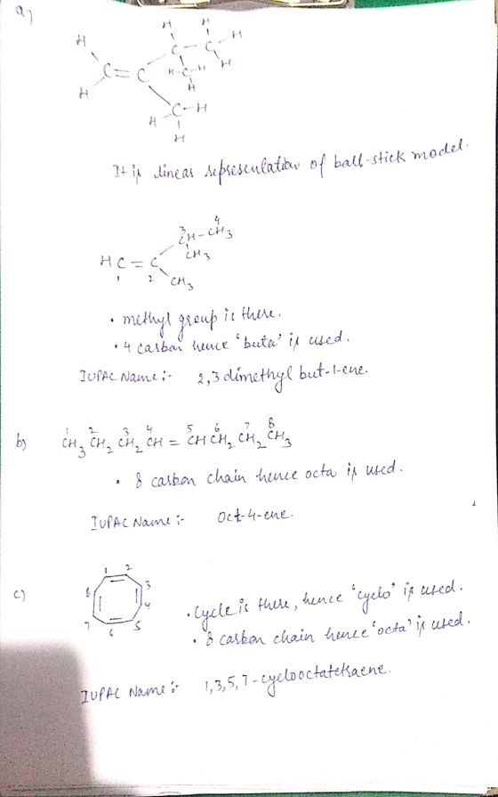 It is linear ripresculation of ball-stick mode Hc= ć iH3 ! : Ch. • methyl q$eup is thelle. •4 carbor nemce buta is used. Tup