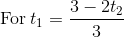 \mathrm{For\:}t_1=\frac{3-2t_2}{3}