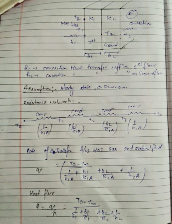 72 K HOT has connection 1st Ground convection Heat transfer coff on a road for Assumption: Heady state, 0-Dimension Resistanc