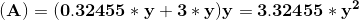 \mathbf{ \,(A)=(0.32455*y+3*y)y=3.32455*y^2}