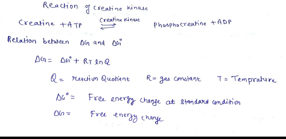 Reacion kinase Ceatine Creahne Kinase Cxeatine tA TP Phosphocreahne +ADP Reeation betuween OG and T= Temprature R= aas Comsta