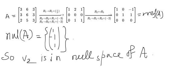 co 1 17 1 0 -17 R1+Rıx(3) R2HR3 2 0 0 3 6 3 6 3 2 5 3 0 0 1 Az 1 =rref(A) R1R1+R2X(-2) R2+R2+Rix(-3) R3 R3+Rix(-2) 0 1 1 0 0