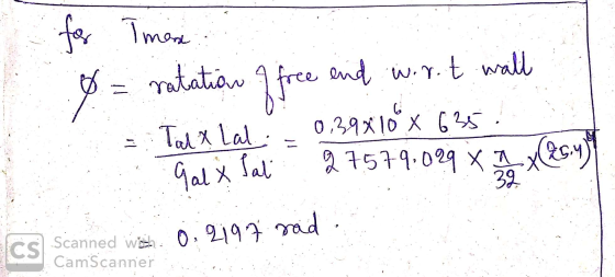 for Times y = ratation I free and war.t wall = Taix Lal - 0,39x109 x 635! | Al = fal 2 1514 024 X () CS Scanned with 0.2197 r