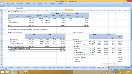 х Cla Question Sheetv7 - Microsoft Excel Home Insert Page Layout Formulas Data Review View Developer QuickBooks (?) X H1 A fo