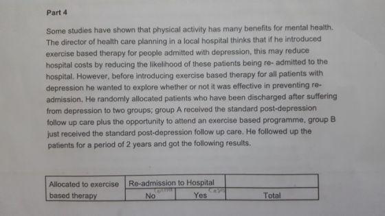 Part 4 Some studies have shown that physical activity has many benefits for mental health. The director of health care planni