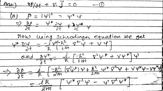 of/ot & r. i to © Ans:) 1. Taj =141 it ach ache ag at Y* 24 *** + A 2in you It t and ay* now using schrodinger equation we g