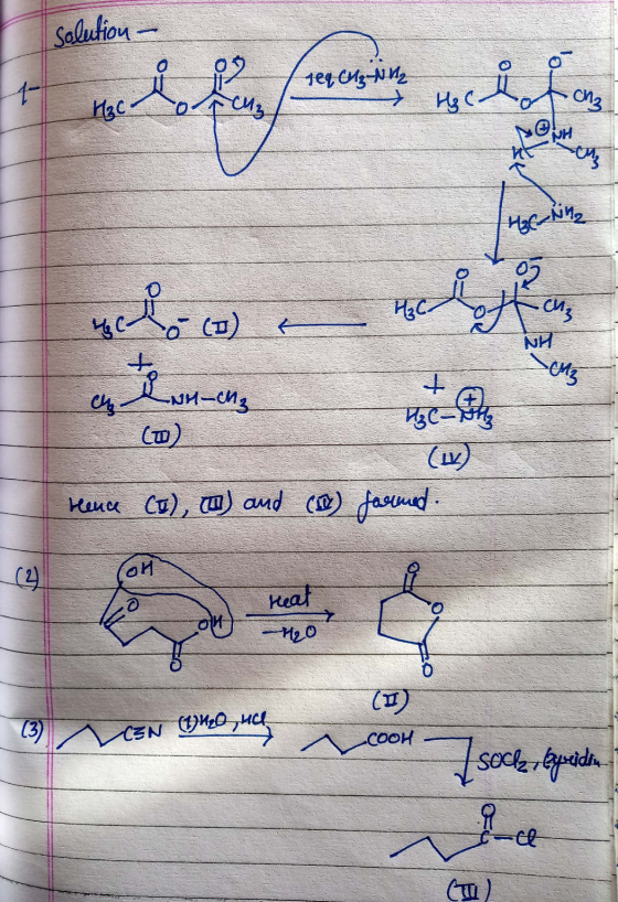 solution u 1е си,-ми, HC NH2 03 - (o) a cu Inn-ch, MMB Uzete (w) Hence (I), (I) and () formed. (D) 3N (1420 na COOH soch, Gyr