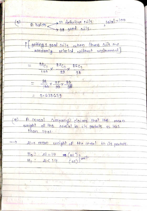 (3) 12 defective coils toteil-2100 A batch .ولنه اومقووود p[settings good coils when three coils one mondomly selected withou
