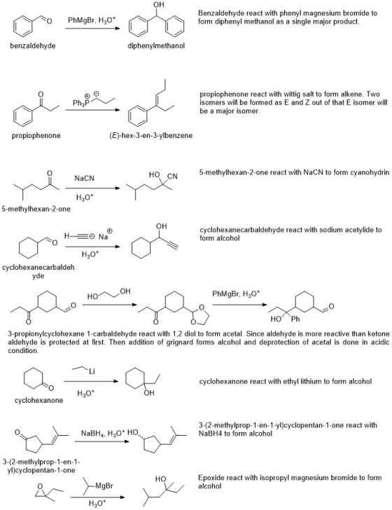 Он Benzaldehyde react with phenyl magnesium bromide to form diphenyl methanol as a single major product PhMgBr, H30 benzaldeh