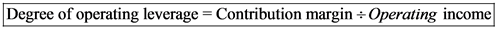 |Degree of operating leverage Contribution margin Operating income