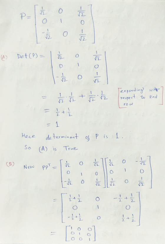 O Pa - si-oi- O 0 2 - (A) Det (P) = O -ho-16 O - + لا - Texpanding with respect to and ta 2 2 row 1 하늘 1 / 2 = 1 Hece de term