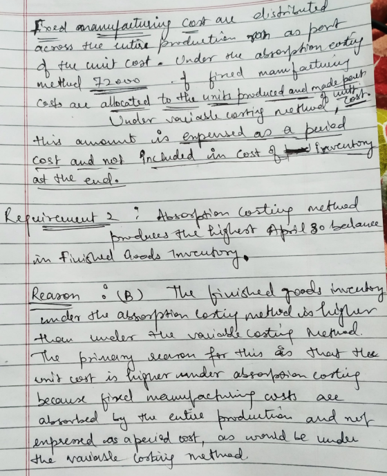 1 M tred ananufacturing cost are elistributed across the entire pretutien gooth as pont of the muit cost. Under the absorptio