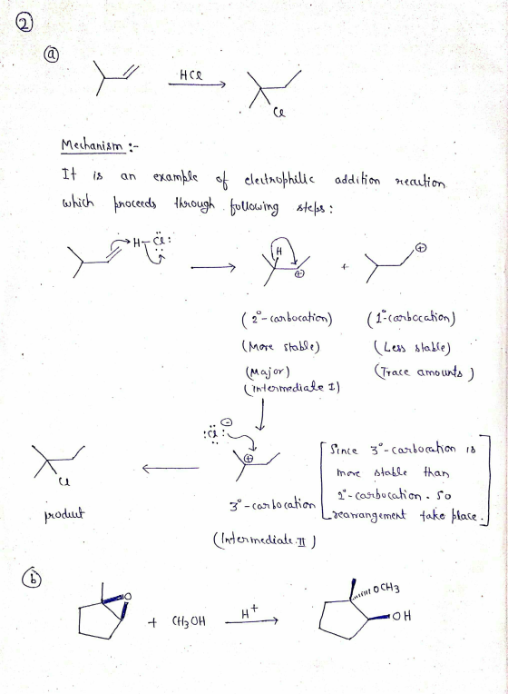a Y Hoe ce Mechanism :- It example of electrophilic addition reaction. which proceeds through following steps: an CH Fö: H f