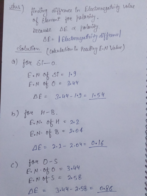 dus) neling dffemce fn Electboneahty of elerrent for halaridy DE a Polavidy Of 1Elbctongativity diffr toleulation fn Pauling