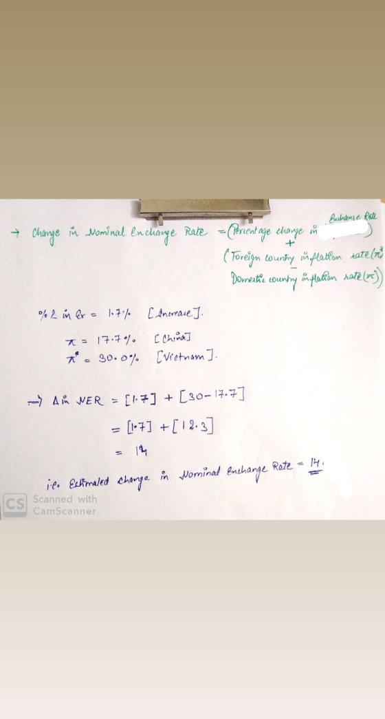 Bucalense Rati → Change in Nominal en in nominal en change Rate = (Percentage change in (Foreign counting inflation tatelt Do