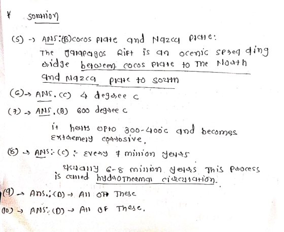 V sommon (5) -> ANS:{B)cocos pichte and Nazcy poche : The 9979891 gos Rift is an ocenic sp sed ding cridge between cocos pich