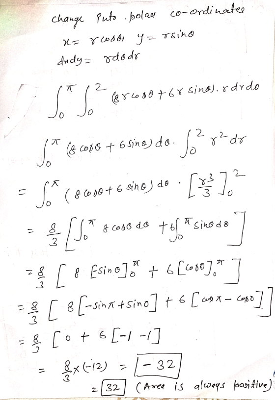 change into polar co-ordinates x= 760604 y = rsino andy= »dodo ग 2 SS (886080 +68 sinos.odrdo 82 dr T Jom & copo + 6 Sina) do